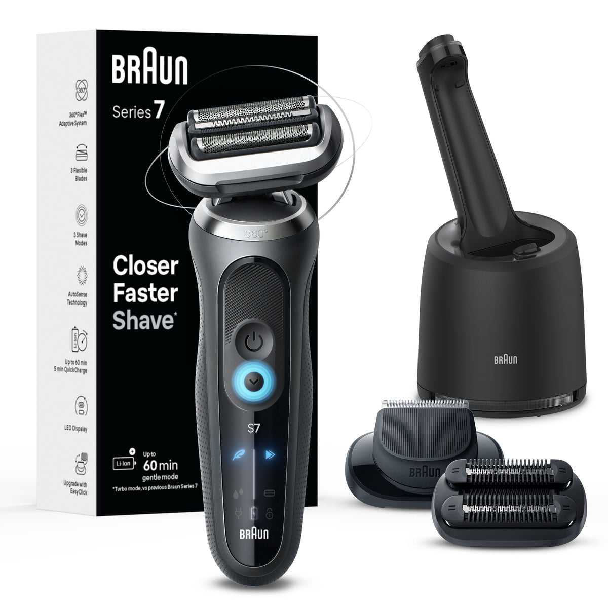 Braun Series 7 with Beard and Stubble Trimmer, Black