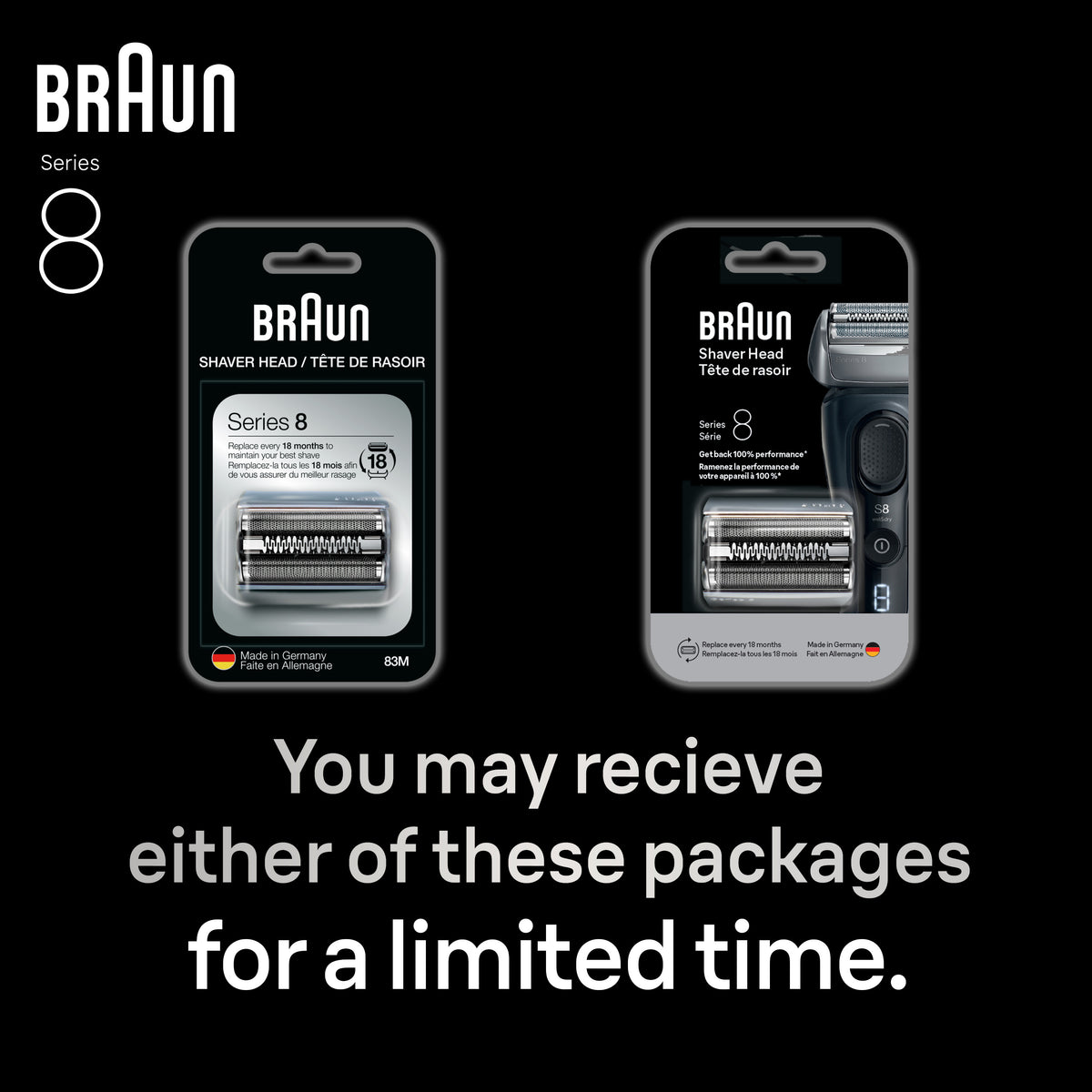 Series 8 83m Silver Shaver Head Replacement