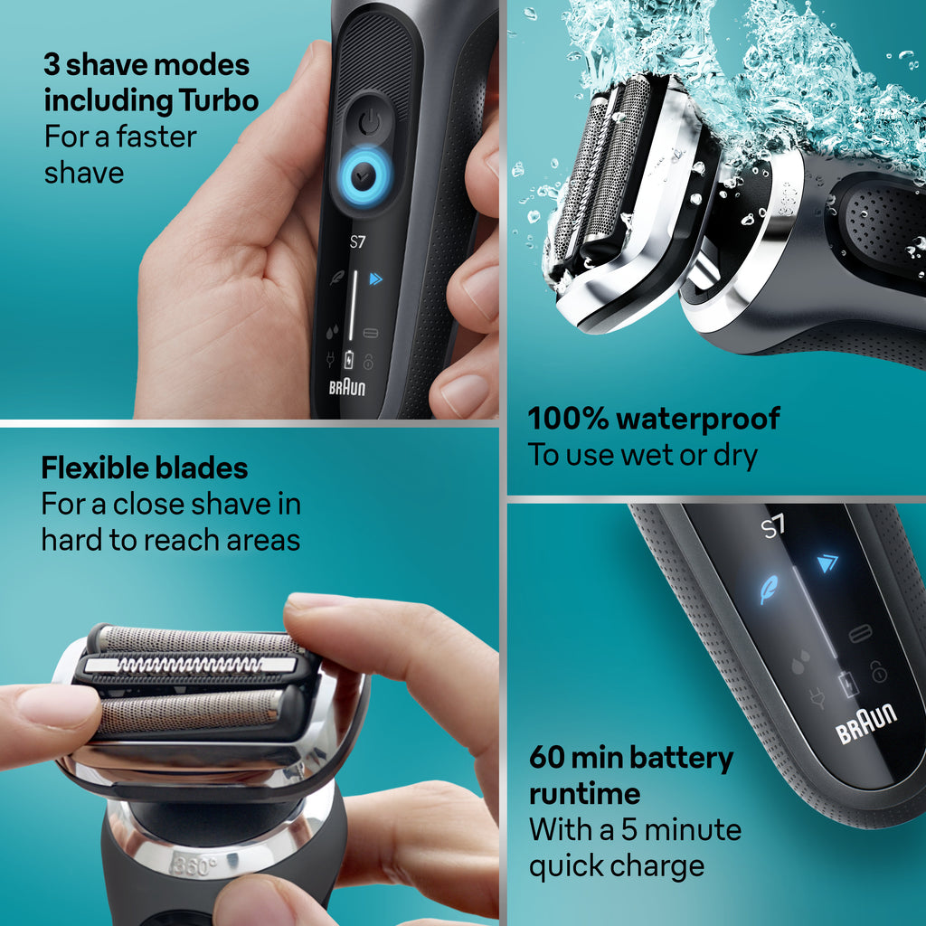 Series 7 7085cc Black Electric Shaver with Stubble Trimmer