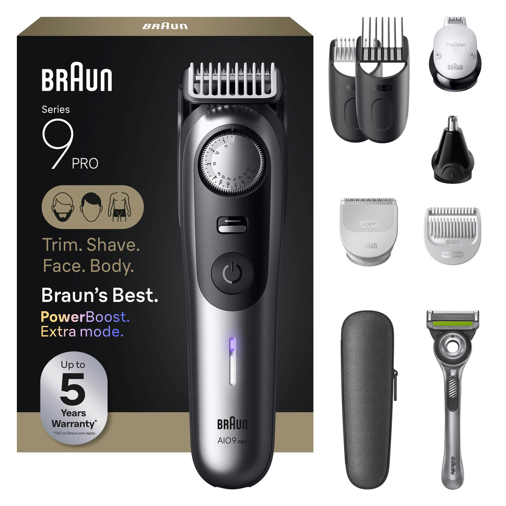 Series 9 AIO9550 Face and Body Trimmer for Precise Lines